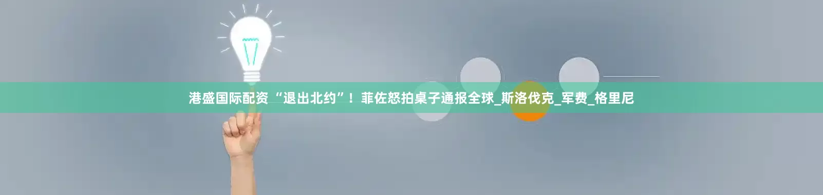 港盛国际配资 “退出北约”！菲佐怒拍桌子通报全球_斯洛伐克_军费_格里尼